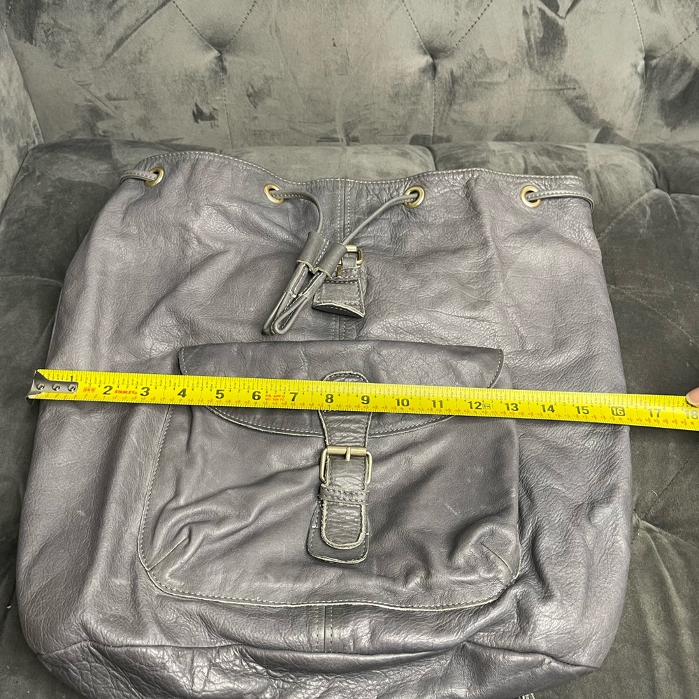 🌈SEE BY CHLOE Soft Leather Backpack Hand Bag Gray Women Authentic 16479 - Picture 8 of 8